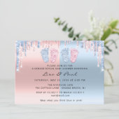 ジェンダーリビール足ピンクブルーベビートゥニンズボーイガール 招待状 (スタンド正面)