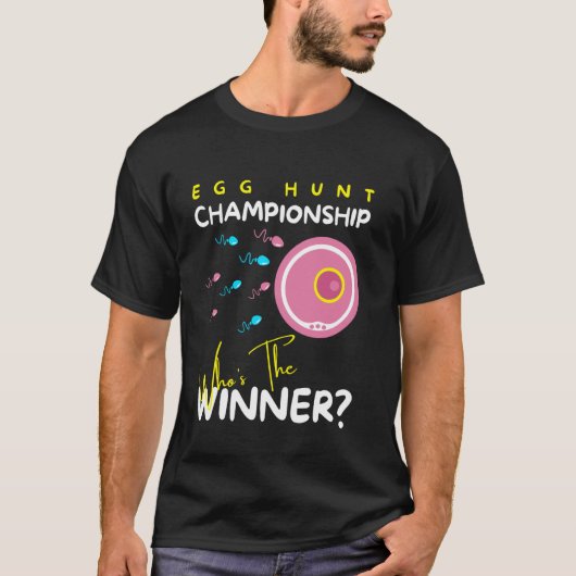 ジェンダーリビール・ユーモア エッグハントの勝者 Tシャツ (正面)