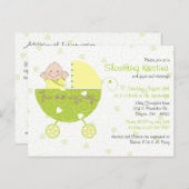 ジェンダー不明のキャリッジのためのベビーシャワー招待状 インビテーションポストカード (正面/裏面)