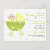 ジェンダー不明のキャリッジのためのベビーシャワー招待状 インビテーションポストカード (正面)