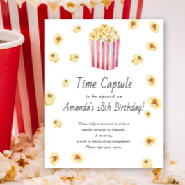 ジェンダー中立のポップコーンタイムカプセル1歳の誕生日 ポスター