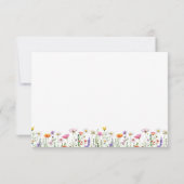 ジェンダー中立フローラワイルドフラワー赤ちゃんシャワー ノートカード (裏面)