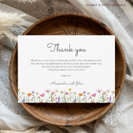 ジェンダー中立フローラワイルドフラワー赤ちゃんシャワー ノートカード