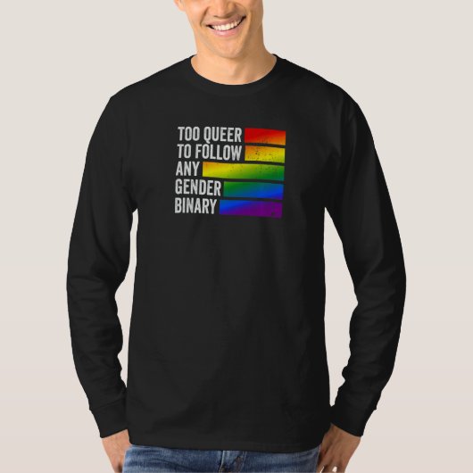 ジェンダー二元論なんてクソくらえ Tシャツ (正面)