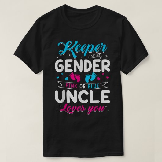 ジェンダー叔父のキーパー愛するベビー発表 Tシャツ (デザイン正面)