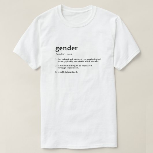 ジェンダー定義（ライトシャツ） LGBT Tシャツ (デザイン正面)