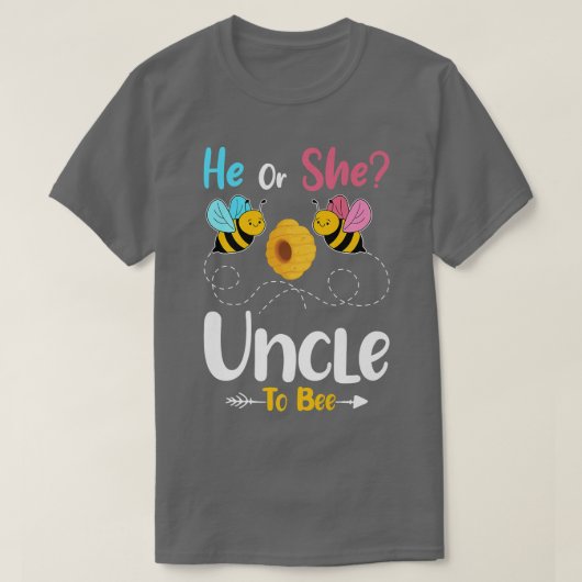 ジェンダー彼または彼女の叔父を明らかにするビーベビー発表 Tシャツ (デザイン正面)
