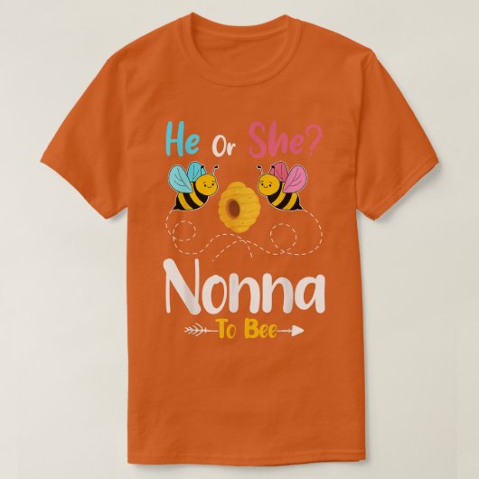 ジェンダー彼または彼女のNonnaを明らかにするBeeベビー発表 Tシャツ (デザイン正面)