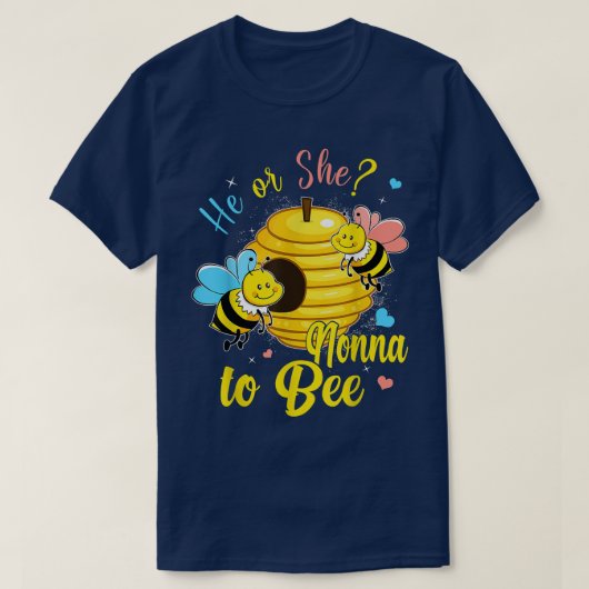 ジェンダー彼または彼女のNonnaを明らかにするBeeベビー発表 Tシャツ (デザイン正面)