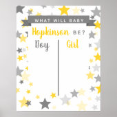 ジェンダー投票を明らかにするポスターパーティーのサイン男の子または女の子 ポスター (正面)