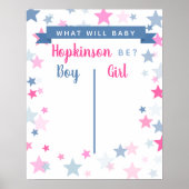 ジェンダー投票を明らかにするポスターパーティーのサイン男の子または女の子 ポスター (正面)