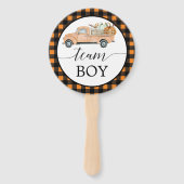 ジェンダー投票ファンのヴィンテージカボチャートラックを明らかにする ハンドファン (裏面)