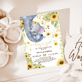 ジェンダー明け渡し象ひまわりBoho赤ちゃんシャワー 招待状