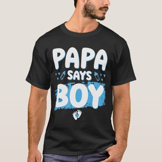ジェンダー明けPapaは男の子の赤ん坊シャワーパーティーMatcと言う Tシャツ (正面)