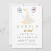 ジェンダー明らかにするベビー妊娠はガチョウである 招待状 (正面)