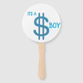 ジェンダー明らかにハンドファンのドル署名赤ちゃんシャワー ハンドファン (裏面)