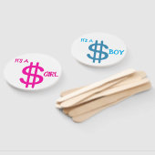 ジェンダー明らかにハンドファンのドル署名赤ちゃんシャワー ハンドファン (組立なし)