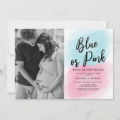 ジェンダー明らかに写真の赤ちゃんシャワー 招待状 (正面)