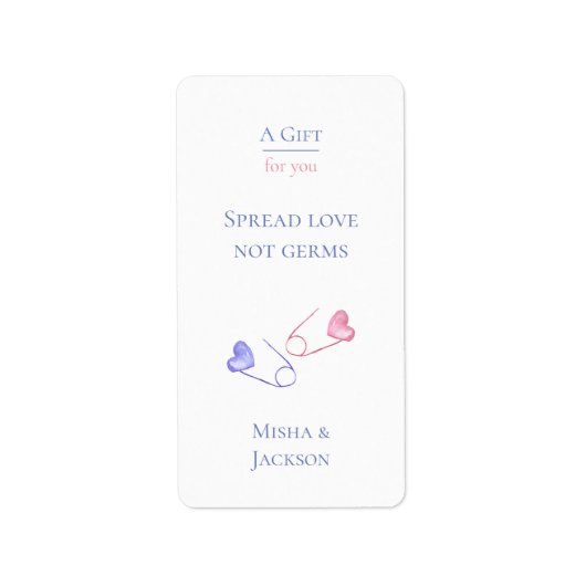 ジェンダー明らかに広がる愛ではなくGermsハンドサニタイザー ラベル (正面)