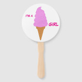 ジェンダー明らかに手のファンのアイスクリームコーンベビーパーティー ハンドファン (裏面)