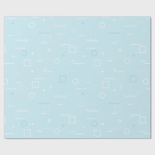 ジェンダー明らかに男の子の青いメンフィスモダンデザイン ラッピングペーパー (フラット)