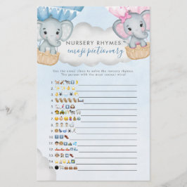 ジェンダー明らかに象のバルーン赤ちゃんシャワービンゴ