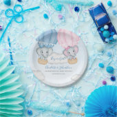 ジェンダー明らかに象のバルーン赤ちゃんシャワー ペーパープレート (パーティー)