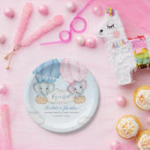 ジェンダー明らかに象のバルーン赤ちゃんシャワー ペーパープレート (パーティー)