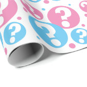 ジェンダー明らかに赤ちゃんシャワー男の子の質問マーク ラッピングペーパー (ロールコーナー)