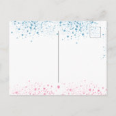 ジェンダー明らかに赤ちゃんシャワー青ピンクの男の子の女の子のInvite インビテーションポストカード (裏面)