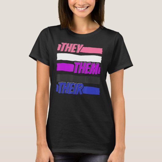 ジェンダー流体ジェンダーレス – 非二項中立 Tシャツ (正面)