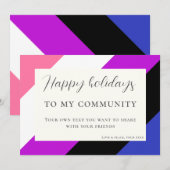 ジェンダー流体祝いクリスマスホリデーカード シーズンカード (正面/裏面)