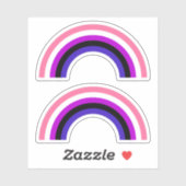 ジェンダー流動性プライドレインボー シール (シート)