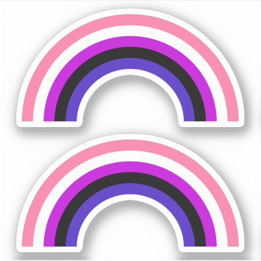 ジェンダー流動性プライドレインボー シール (正面)