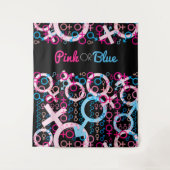 ジェンダー発表 ピンクまたはブルー ベイビー フォト オペ バックドロップ タペストリー (正面)