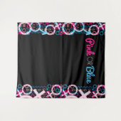 ジェンダー発表 ピンクまたはブルー 赤ちゃん写真撮影用 背景 タペストリー (正面(横))