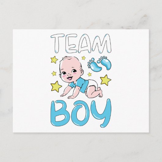 ジェンダー発表 ボーイ パーティー セット ポストカード (正面)