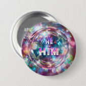 ジェンダー発表He/Himデジタルアート 缶バッジ (正面&裏面)