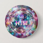 ジェンダー発表He/Himデジタルアート 缶バッジ (正面)