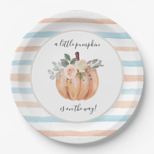 ジェンダー私たちの小さなカボチャが途中にあることを明らかにする ペーパープレート (正面)