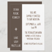 ジェンダー素朴ニュートラル納屋結婚式招待状カード 招待状 (正面/裏面)