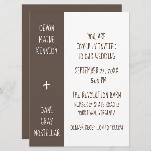 ジェンダー素朴ニュートラル納屋結婚式招待状カード 招待状 (正面/裏面)