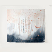 ジェンダー表示の背景、きらめく小さな星のバナー タペストリー (正面(横))