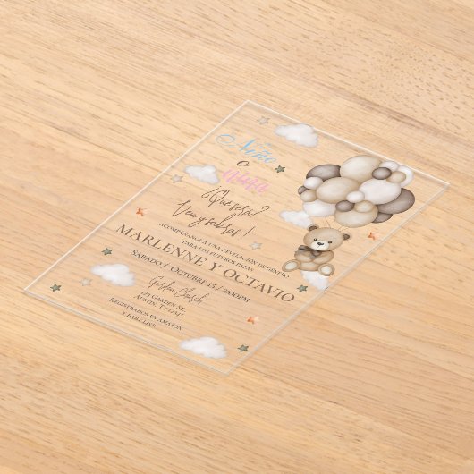 ジェンダー表示アクリル招待状 アクリル招待状 (レイダウン)