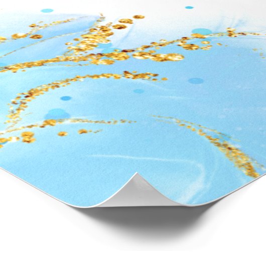 ジェンダー表示ウェルカムサインohベビーピンクブルー ポスター (角)