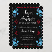 ジェンダー表示フィエスタパペルピカドレッドブルー 招待状 (正面/裏面)