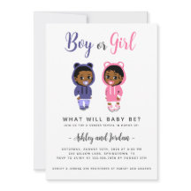 ジェンダー表示招待状クールブラックベビー