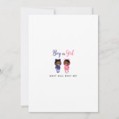 ジェンダー表示招待状クールブラックベビー 招待状 (裏面)