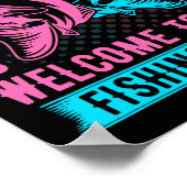 ジェンダー表示魚釣りピンクまたは青ようこそ魚 ポスター (角)