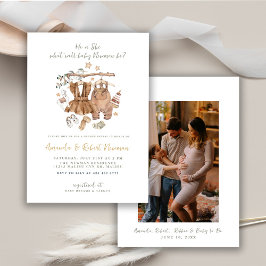 ジェンダー表示Boho Clothesline赤ちゃんシャワー 招待状